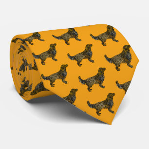 Gravata Ouro Cachorro de Retriever Silhoueen Laranja
