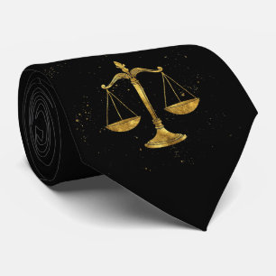 Gravata Ouro Elegante - Black Libra Zodiac