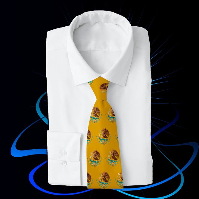 Gravata Ouro Mexico Eagle fashion Tie, Bandeira Mexicana (Criador carregado)