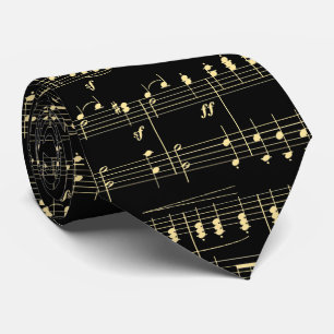 Gravata Ouro musical em preto