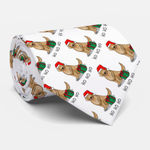 Gravata Ouro Natal Santa Claus Cachorro de Retriever