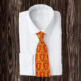 Gravata Ouro Norway Emblem fashion Tie, Bandeira noruegues