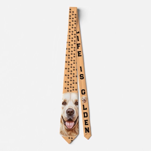 Gravata Ouro Retriever 'A vida é Ouro' Meias de cães (Frente)