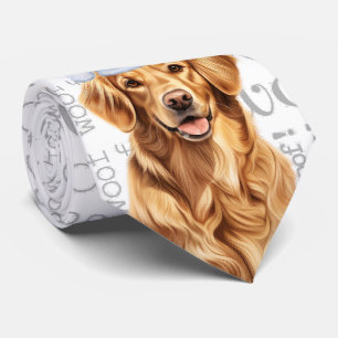 Gravata Ouro Retriever Woody Cachorro de Natal