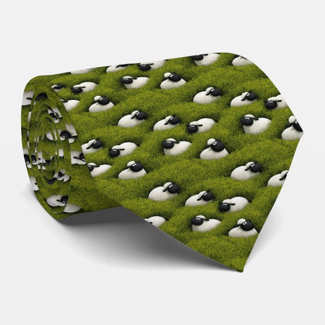 Gravata Ovelhas no Campo, (Rolled)