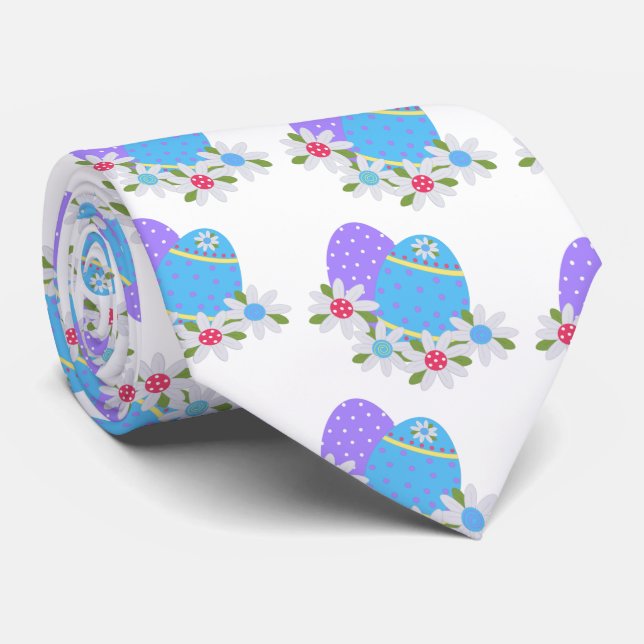 Gravata Ovo da páscoa do divertimento com os ovos roxos e (Rolled)