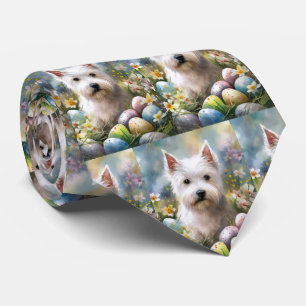 Gravata Ovos de Páscoa do West Highland White Terrier Feri