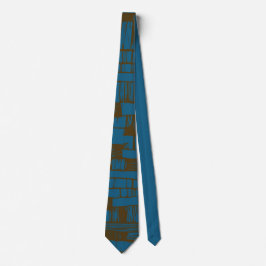 Gravata Padrão abstrato azul e marrom elegante