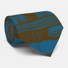 Gravata Padrão abstrato azul e marrom elegante