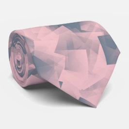 Gravata Padrão Abstrato Cubismo Cinza Rosa