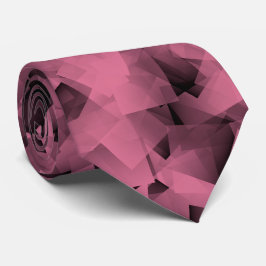 Gravata Padrão Abstrato Cubismo Preto Rosa
