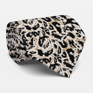 Gravata Padrão Abstrato de Leopardo Africano Boêmio