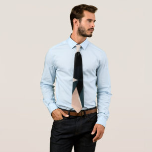 Gravata Padrão Abstrato Geométrico Moderno do bege Negro