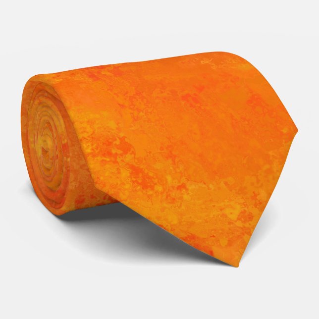 Gravata Padrão Abstrato Laranja (Rolled)