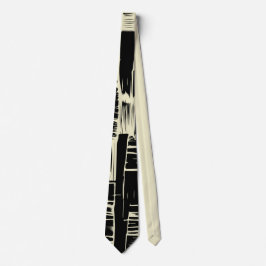 Gravata Padrão abstrato preto e branco elegante