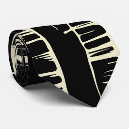 Gravata Padrão abstrato preto e branco elegante