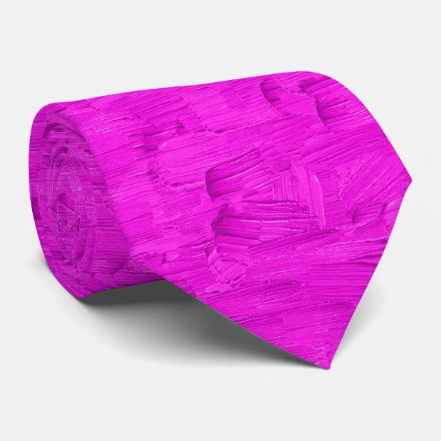 Gravata Padrão Abstrato Rosa (Rolled)