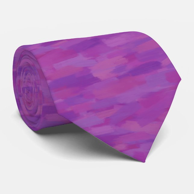 Gravata Padrão Abstrato Roxo (Rolled)