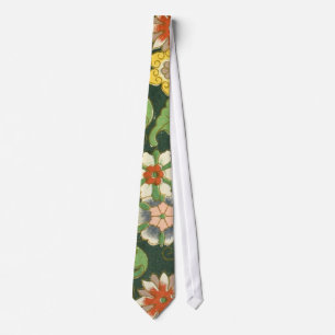 Gravata Padrão Antigo Cloisonné Chinês: Jade Verde