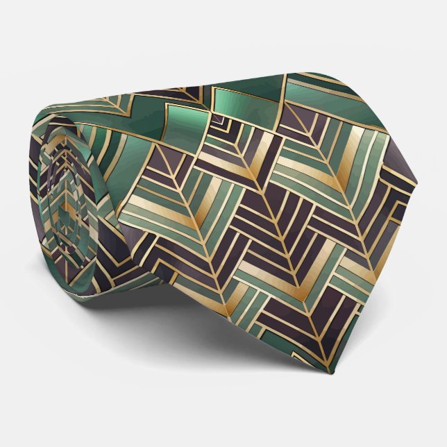 Gravata Padrão Art Deco de azulejos elegantes (Rolled)