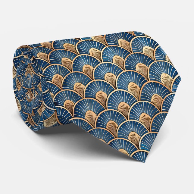 Gravata Padrão Art Deco de azulejos elegantes (Rolled)