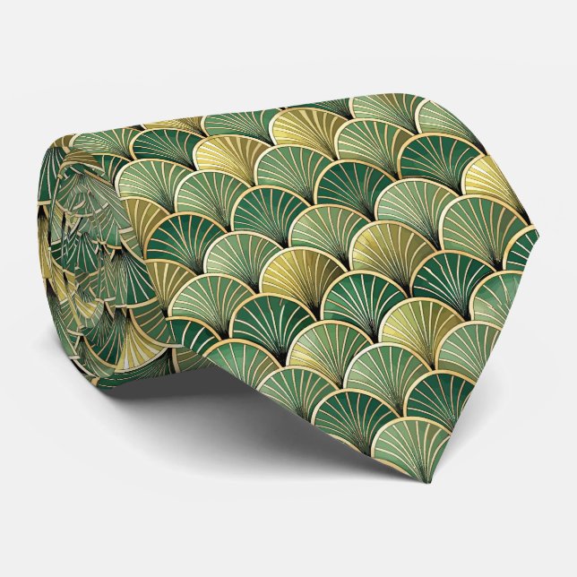 Gravata Padrão Art Deco de azulejos elegantes (Rolled)