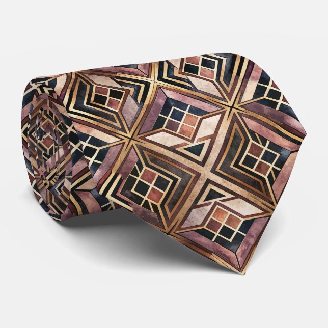 Gravata Padrão Art Deco de azulejos elegantes (Rolled)