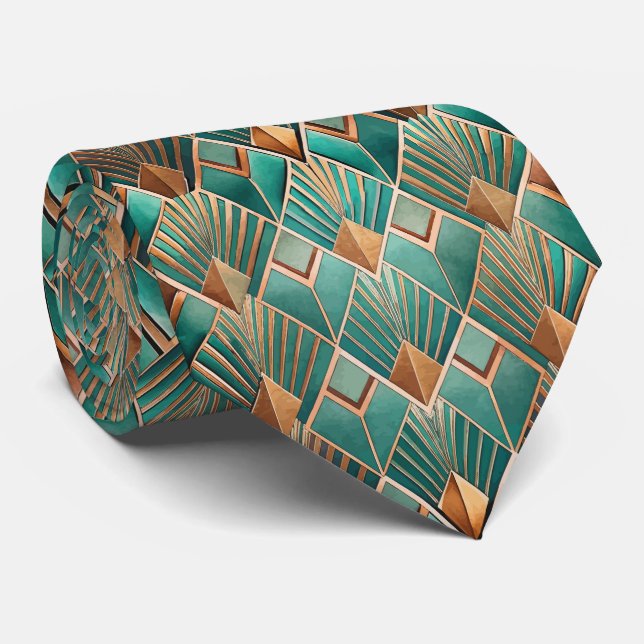 Gravata Padrão Art Deco elegante com azulejos (Rolled)