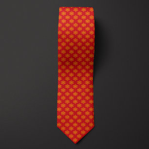 Gravata Padrão Atom vermelho e amarelo
