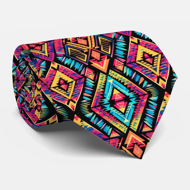 Gravata Padrão Aztec do azulejo legal (Rolled)