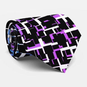 Gravata Padrão Azul Roxo Preto da Camo Digital