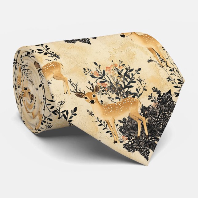 Gravata Padrão Berçário Fawn da Floresta (Rolled)