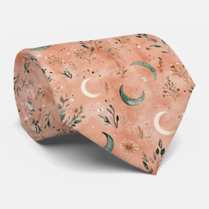 Gravata Padrão Boho Celestial Floral Lua (4)