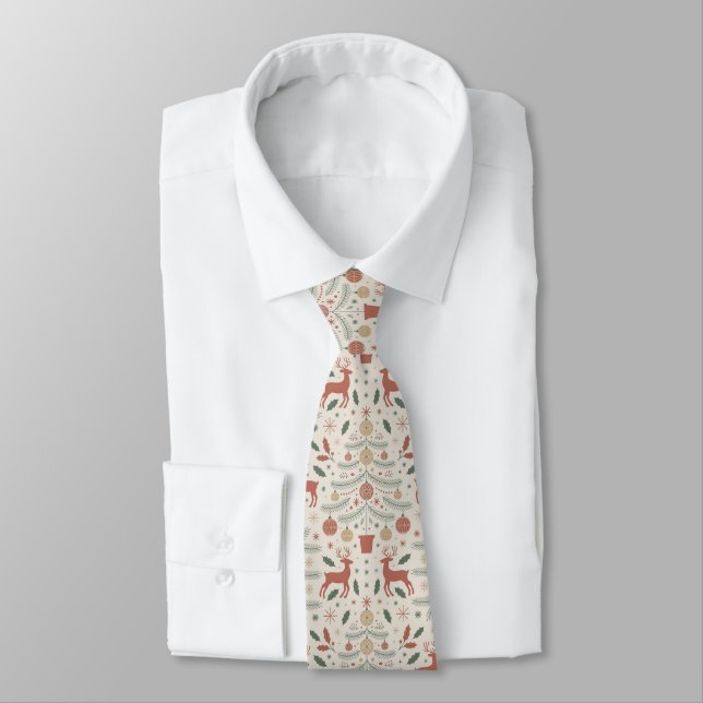 Gravata Padrão Boho de Natal (Amarrado)