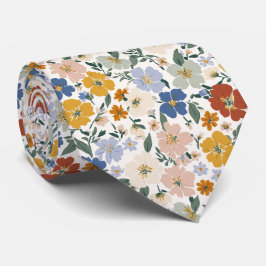Gravata Padrão Boho de Prado de Flores Silvestres