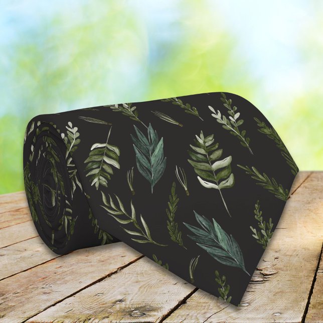 Gravata Padrão Botânico das Folhas Verdes (In situ)
