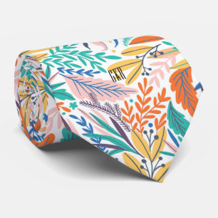 Gravata Padrão Botânico Na moda Colorido Monograma