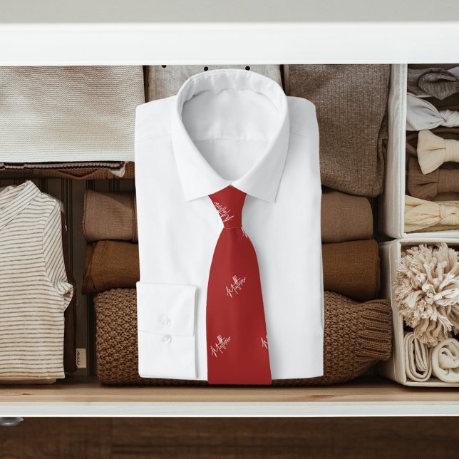 Gravata Padrão branco castanho - moderno script (Criador carregado)