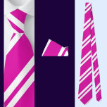 Gravata Padrão branco cor-de-rosa<br><div class="desc">Tinta branca-rosa-risca-do-pescoço-padrão-riscado.</div>