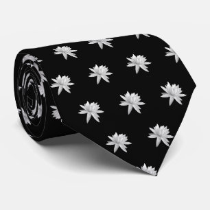 Gravata Padrão branco e preto do Lily Lotus