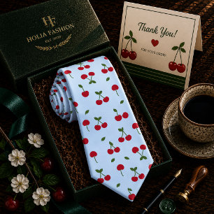 Gravata Padrão Cereja Vermelha Doce