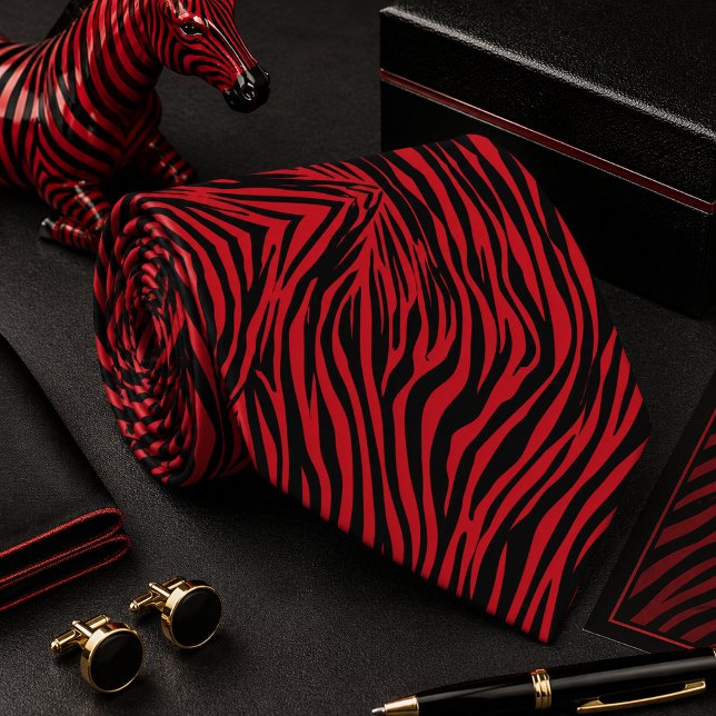 Gravata Padrão Clássico de Animal Selvagem Zebra (Criador carregado)