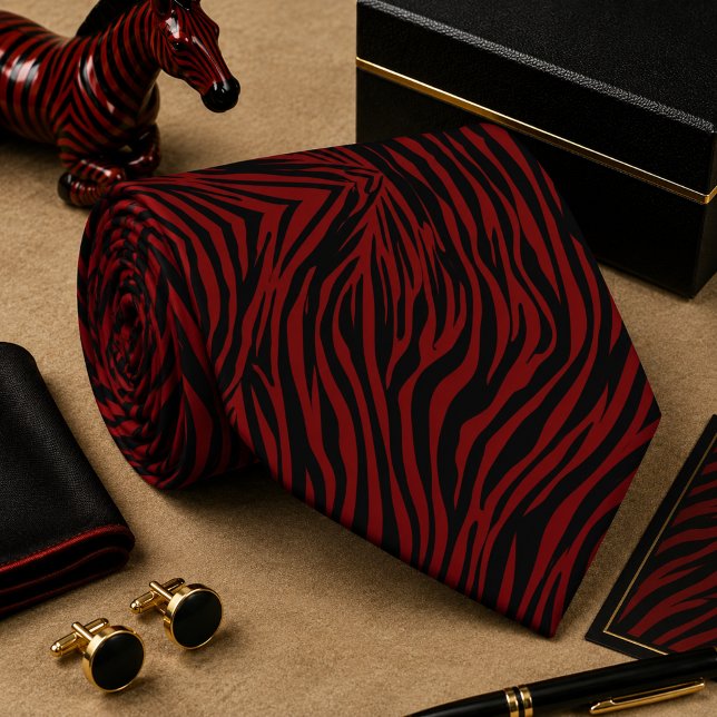 Gravata Padrão Clássico de Animal Selvagem Zebra (Criador carregado)