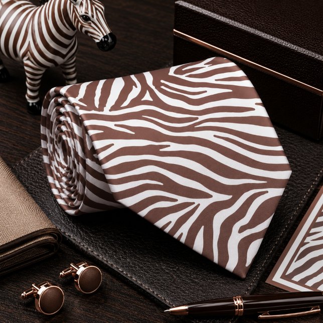 Gravata Padrão Clássico de Animal Selvagem Zebra (Criador carregado)