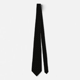 Gravata Padrão clássico de preto e Bolinhas Dourada mascul