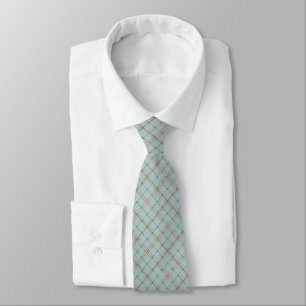 Gravata Padrão clássico xadrez turquesa.
