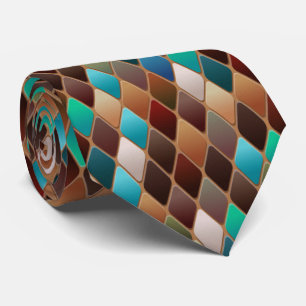 Gravata Padrão Colorido de Azulejos Cerâmicos em Forma de