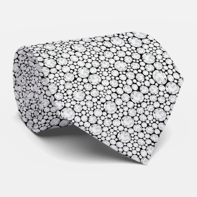 Gravata Padrão contínuo de diamantes brancos (Rolled)