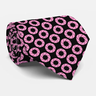 Gravata Padrão de Abertura - Rosa no Preto