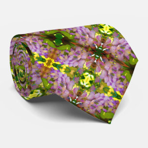 Gravata Padrão de Abstrato de Flor de Wisteria Roxo